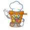 Chef wooden trolley character cartoon