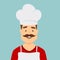 Chef worker character isolated on background. Chef avatar.