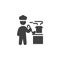 Chef worker cooking vector icon