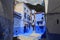 CHEFCHAOUEN, MOROCCO - MAY 29, 2017: View of the blue walls of Medina in Chaouen. The city is noted for its buildings in shades of