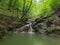 Cheile Borzesti waterfall and pond, Transylvania
