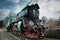 Chelm, Lubelskie, Poland - March 17, 2019: An old steam locomotive