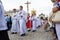 Chelm, Lubelskie, Poland - September 07,2019: Festive indulgence with Bishop Jozef Wrobel, procession with a cross