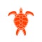 Cheloniidae Turtle Wildlife Silhouette. Symbol icon logo.