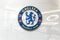 Chelsea fc on glossy office wall realistic texture