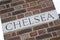 Chelsea Name written on Building Facade; London