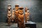 Chemamull wood statues at Pre-columbian Art Museum - Santiago, Chile
