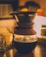 Chemex coffee maker on warm light