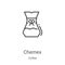 chemex icon vector from coffee collection. Thin line chemex outline icon vector illustration. Linear symbol for use on web and