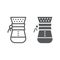 Chemex line and glyph icon, coffee and cafe