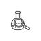 Chemical analysis glassware line icon