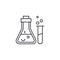 Chemical analysis linear icon concept. Chemical analysis line vector sign, symbol, illustration.