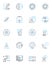 Chemical analysis linear icons set. Spectroscopy, Chromatography, Mass-spectrometry, Elemental-analysis, Solvent