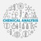 Chemical Analysis vector round illustration in thin line style