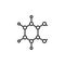 Chemical atom structure line icon