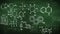 Chemical class green blackboard.