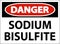 Chemical Danger Sign Sodium Bisulfite Label