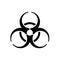 Chemical, danger symbol flat black line icon, Vector Illustration