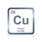 Chemical element copper from the Periodic Table