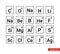 Chemical elements line icons set. Isolated vector sign symbol