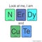 The chemical elements of the periodic table,colorful funny phrase -nerdy and cute