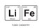 Chemical elements of periodic table. Funny chemistry, phrase - LIFE. Monochromatic design for web, print