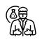 chemical engineer technology line icon vector illustration