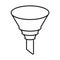 Chemical filter funnel line art icon for apps and websites