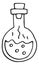 Chemical flask glass line icon. Magic potion