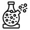 Chemical flask icon outline vector. Waste factory