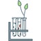 Chemical flask and plant science lab research icon
