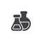 Chemical flasks vector icon