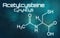 Chemical formula of Acetylcysteine on a futuristic background