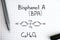 Chemical formula of Bisphenol A BPA with black pen.