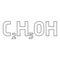 Chemical formula C2H5OH ethanol Ethyl alcohol contour outline icon black color vector illustration flat style image