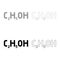 Chemical formula C2H5OH ethanol Ethyl alcohol set icon grey black color vector illustration flat style image