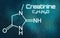 Chemical formula of Creatinine on a futuristic background