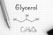 Chemical formula of Glycerol with black pen
