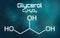 Chemical formula of Glycerol on a futuristic background