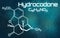 Chemical formula of Hydrocodone on a futuristic background
