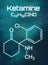 Chemical formula of Ketamine on a futuristic background