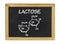 Chemical formula of lactose on a chalkboard