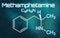 Chemical formula of Methamphetamine on a futuristic background