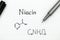 Chemical formula of Niacin with black pen