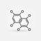 Chemical formula outline icon. Vector Chemistry symbol