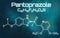 Chemical formula of Pantoprazole on a futuristic background