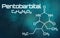 Chemical formula of Pentobarbital on a futuristic background