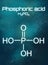 Chemical formula of Phosphoric acid on a futuristic background