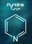 Chemical formula of Pyridine on a futuristic background