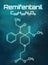 Chemical formula of Remifentanil on a futuristic background